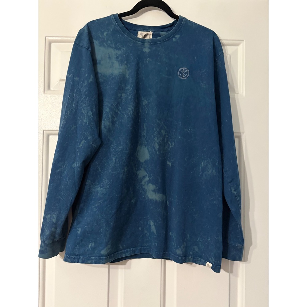 Sand Cloud || Long Sleeve T-Shirt || L || Blue Acid Wash || Organic Cotton